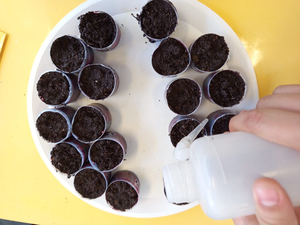 Fig. 5. Humedecimiento del humus