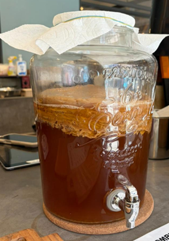 Evidencia de fermentación de kombucha